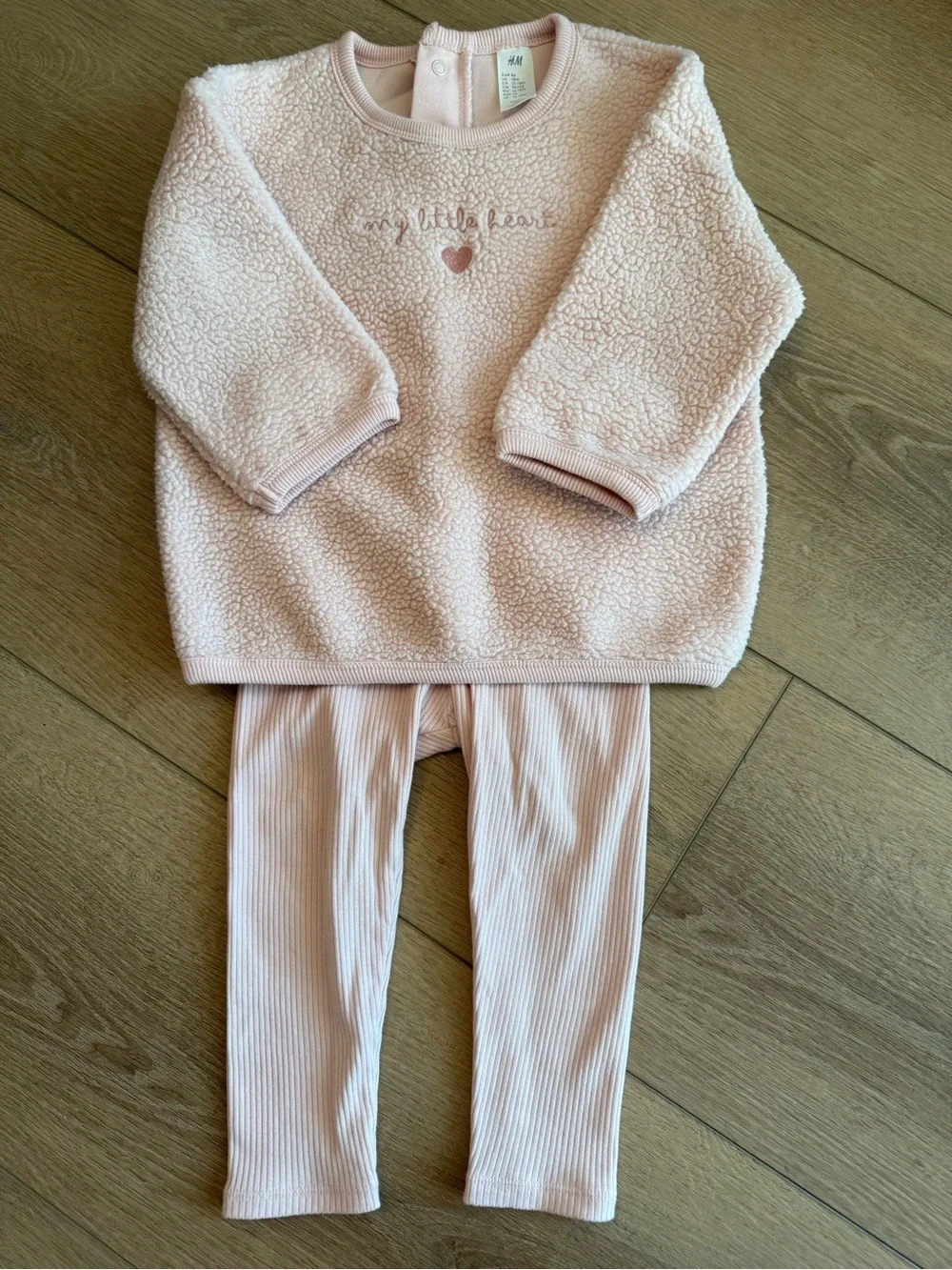 H&M Baby Pink Fleece Top & Leggings Set